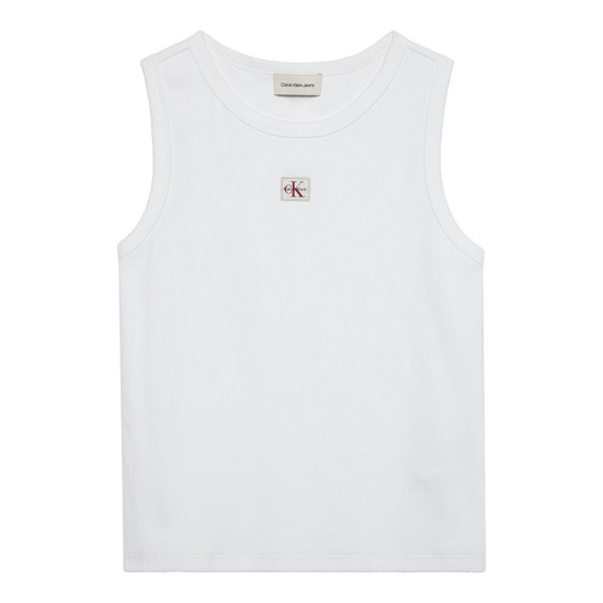 Calvin Klein Γυναικεία αμάνικη μπλούζα Ribbed Cotton Badge Tank Top